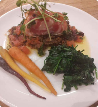 Cod wrapped in pancetta